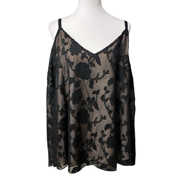 🖤 TORRID SOPHIE BLACK FLORAL CHIFFON SWING CAMI SIZE 4X NWT! 🖤 - Picture 2 of 9